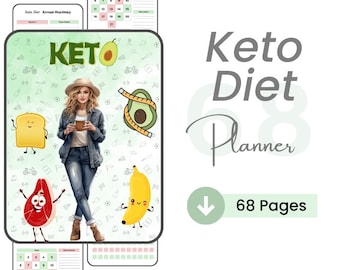 Planificador de dieta Keto / Planificador de dieta Keto 2024 / Descarga digital / Planificador Keto imprimible / Dieta Keto / Rastreador de lista de alimentos Keto