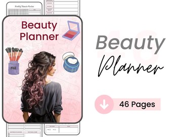Planificador de belleza / Planificador de cuidado de la piel / Planificador de brillo / Planificador de maquillaje / Rutina de belleza / Diario de belleza / Rastreador de cuidado de la piel / Rutina de cuidado del cabello