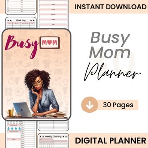 Busy Mom Planner / Home Management Planner Printable / Household Binder / Cleaning Planner / Digital Planner