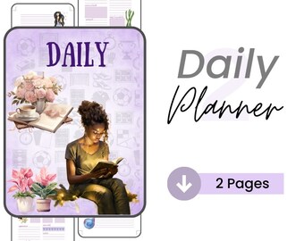 Planificador diario / Planificador digital minimalista / Planificador imprimible / Agenda diaria / Diario para establecer objetivos / Tareas pendientes
