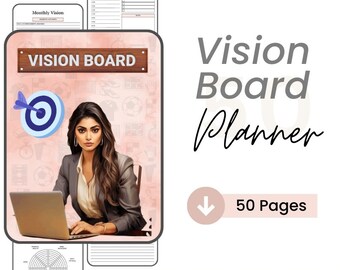 Planificador de tablero de visión / Planificador digital / Planificador de éxito / Establecimiento de objetivos / Planificador imprimible