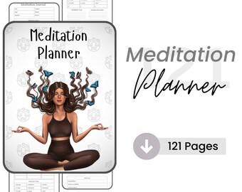 Planificador de Meditación / Diario de Bienestar / Planificador Imprimible / Guía de Meditación / Diario de Meditación / Diario de Manifestación / Diario de Sueños