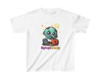 Kids Halloween Zombie T-shirt – "Dying4candy" Graphic Tee