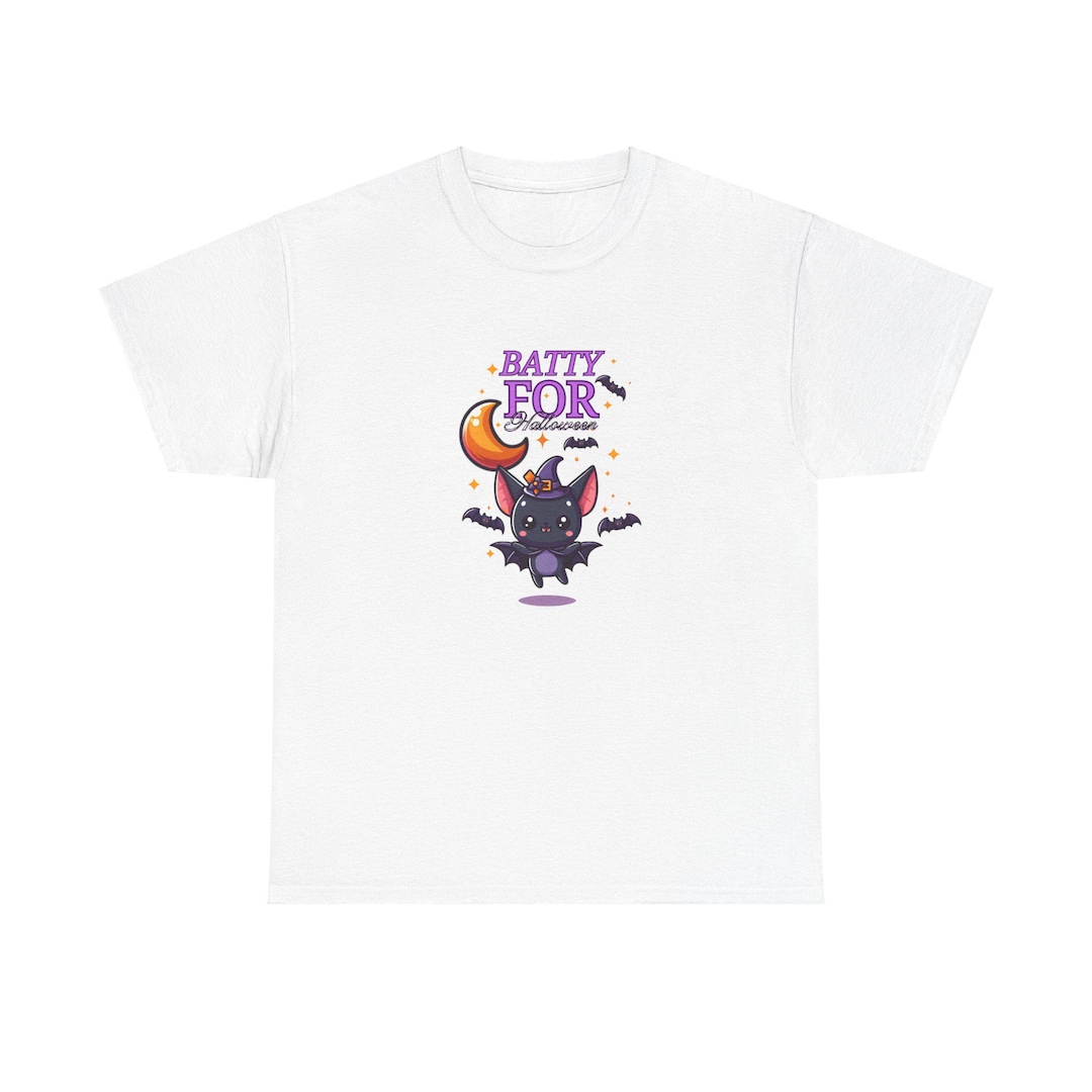 Halloween Cartoon Bat T-shirt, Batty Design, Unisex Cotton Tee - Etsy