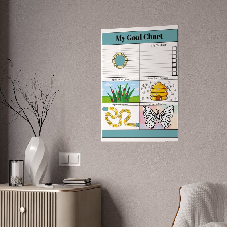 Monthly Goal Chart Gloss Poster - Etsy