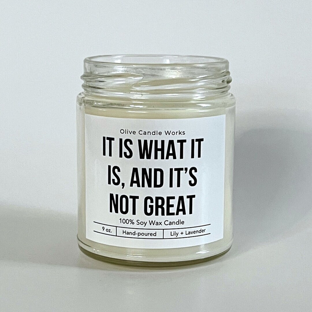 It is What It Is, and Its Not Great Cynical Humor Humorous Candle ...
