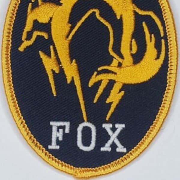 Metal Gear Fox Gold And Black With Gold Trim Iron on Sew On Embroidered Patch