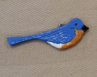 Eastern Bluebird Songbird Home Decor Hanger-Sculpted, Hand Painted,