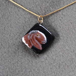 Boer Diamond Black Stone Necklace-Handmade, Hand Painted