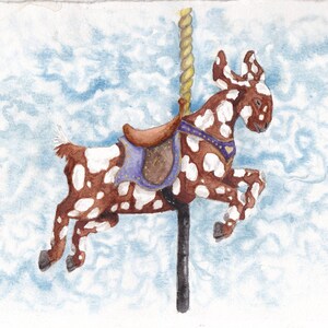 Dappled Boer Carousel Greeting Cards-Pack of 6 w/envelopes