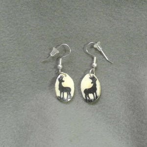 Antler Earrings Natural Deer-hand painted!