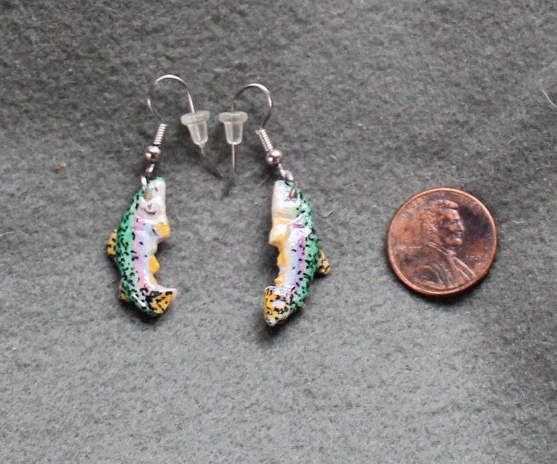 Rainbow Trout Bone Earringshandmade Sculpted Recycled Hand Etsy