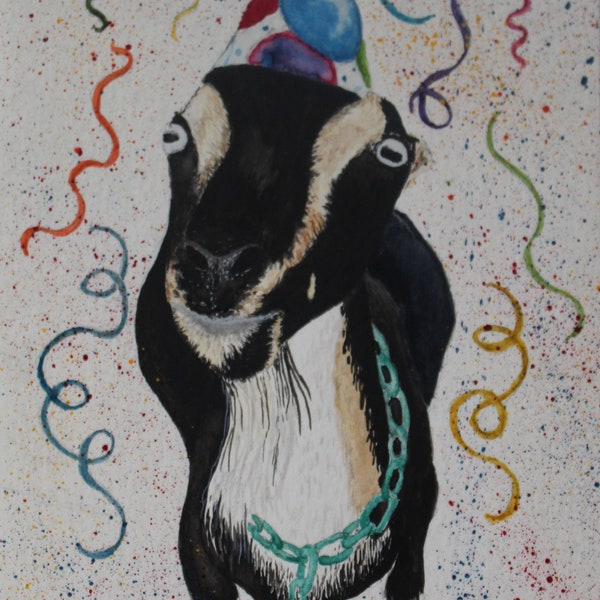 LaMancha Party Goat Greeting Card-pack of 6 with envelopes