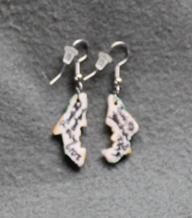 Rainbow Trout Bone Earringshandmade Sculpted Recycled Hand Etsy