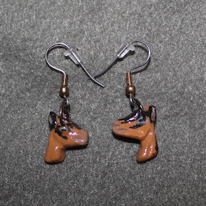 Nigerian Dwarf Red Buckskin Bone Earrings-Handmade, Sculpted, Hand Painted, Recycled