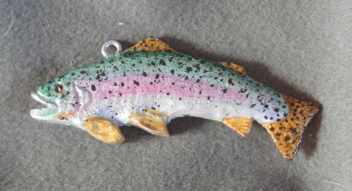 Rainbow Trout Home Decor Hangerhand Painted Etsy