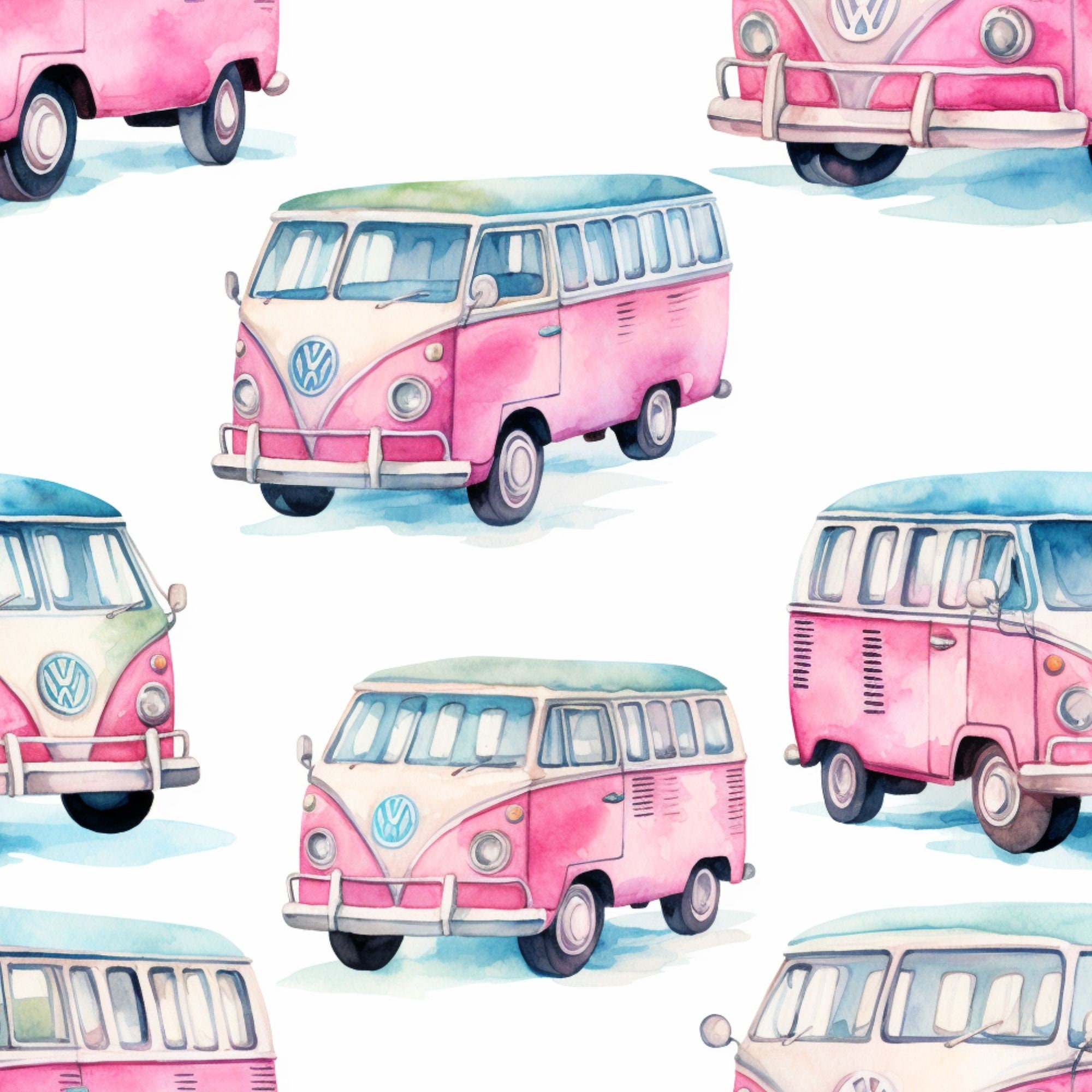 28 Retro VW Digital Papers - Vintage Volkswagen-inspired, 12x12 ...