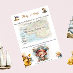 5x7 Pirate Birthday Party Invitation