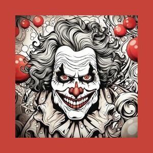 Halloween Spooky Clowns, Malbuch für Erwachsene, 50 Scary Clowns