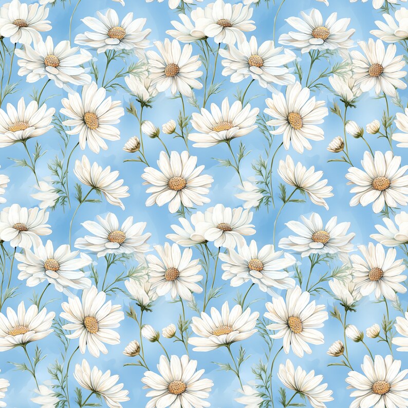 Digital 12x12 Wild Daisies Paper 52 Designs - Etsy