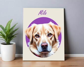 gepersonaliseerd gedetailleerd huisdierenportret, geschilderd huisdierenportret, aangepast huisdierenportret. hond schilderij