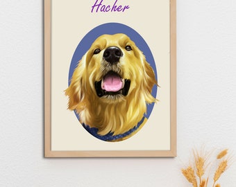 hondenschilderij, gepersonaliseerd gedetailleerd huisdierenportret