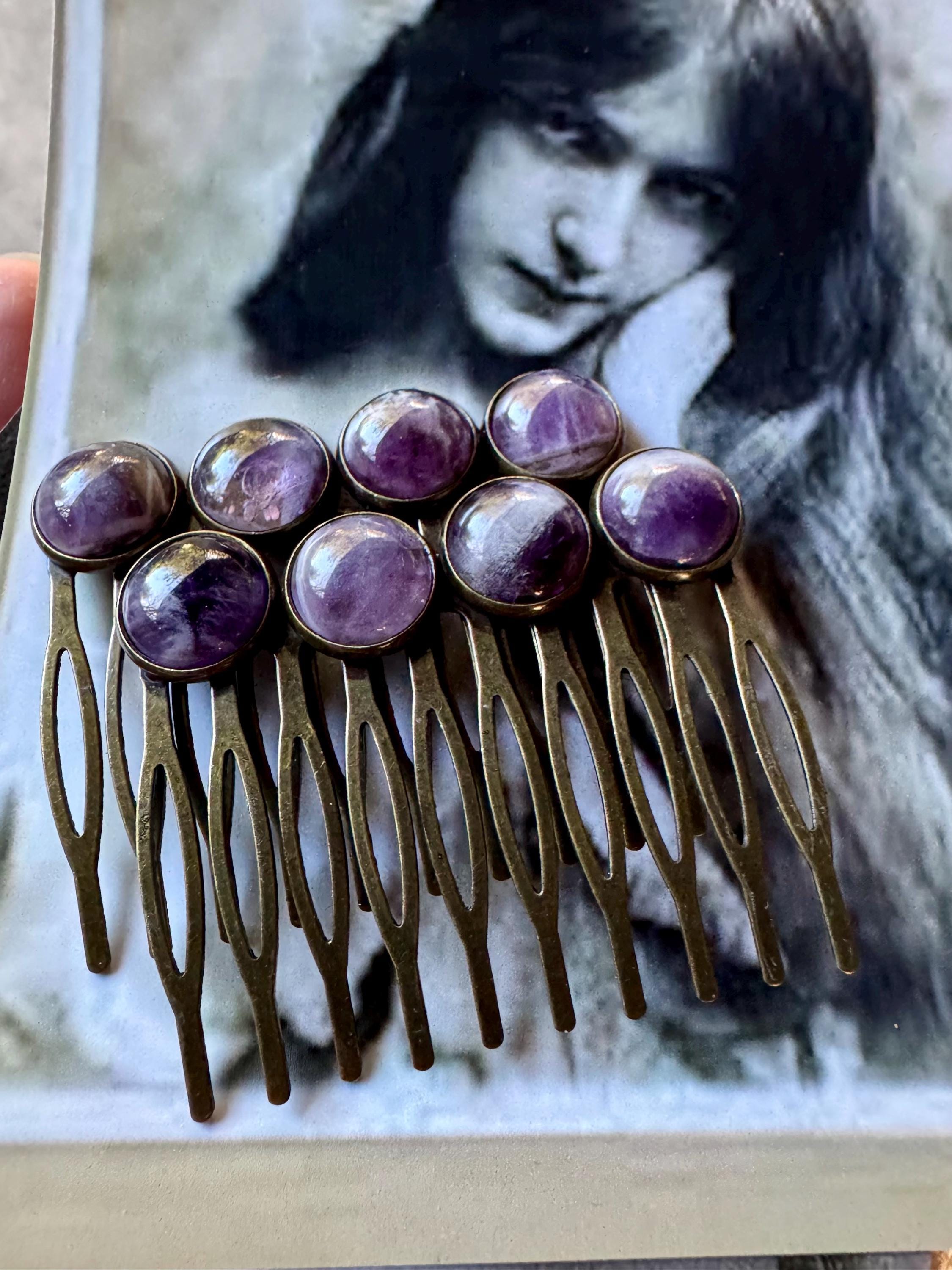 Amethyst Hair Comb - Etsy display picture 2