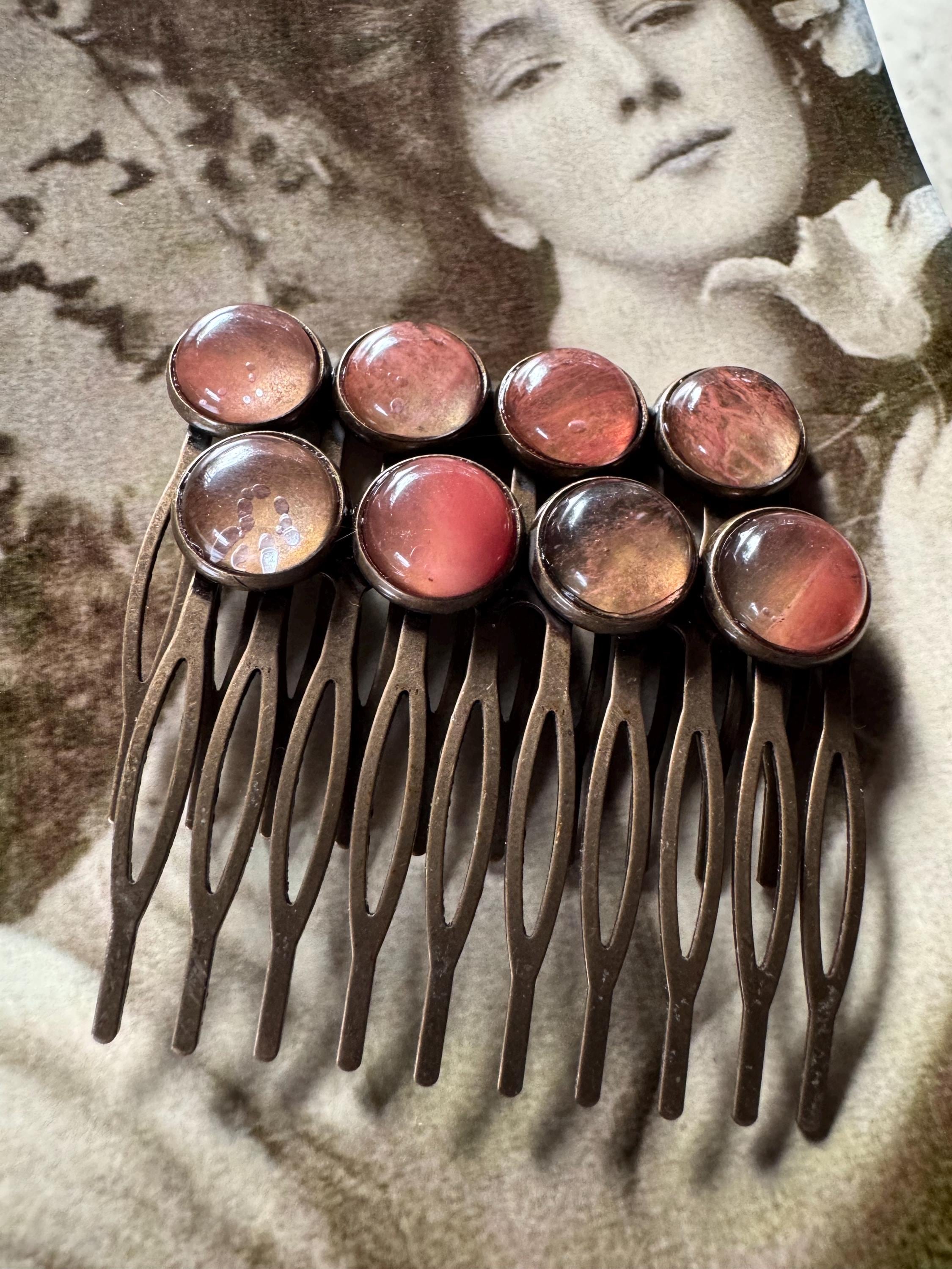 Vtg 1980\'s Purple Sequin 3 Circles Hair Side Comb Beaded Teeth Pick Women\'s 90s Hair Combs - Etsy main image 3