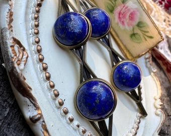 Lapis Lazuli Hair Pins - Natural Gemstone Hair Accessories