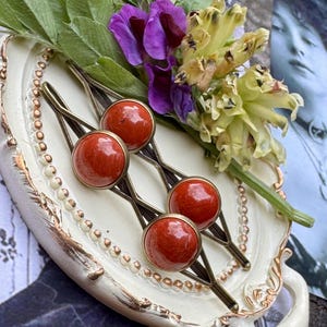 FOUR PC Red Crystal Hair Accessory Amazon.com : Aimimier Bridal Red Crystal Hair Comb Ruby Hair  main image 4