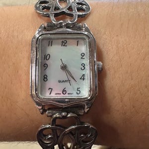 Vintage Silver Spoon Watch Women Mother of Pearl Dial Toggle Band New Battery Watch Spoon | eBay main image 3