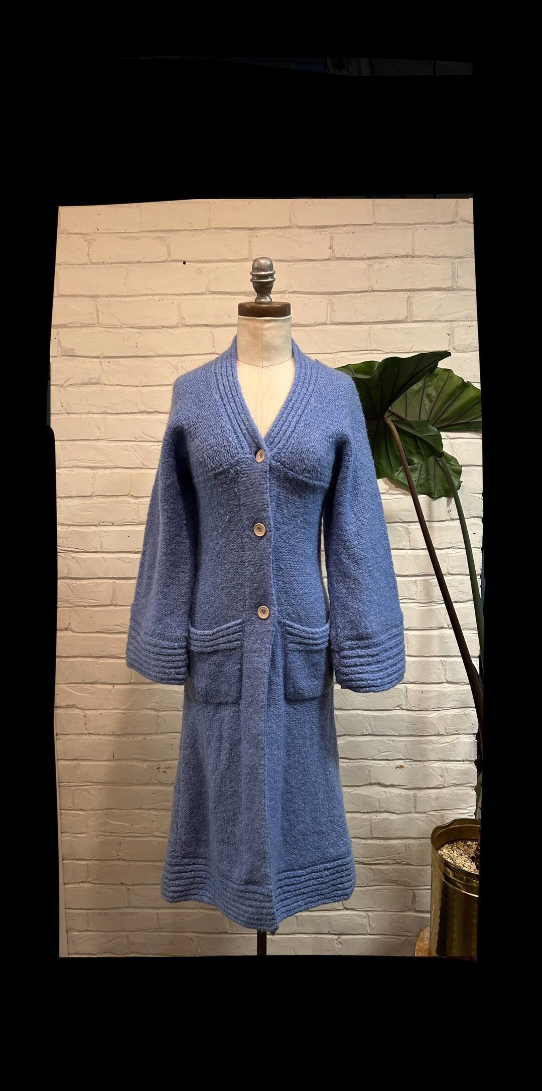 1970's Vintage Periwinkle Knit Cardigan - Etsy 1970's Vintage Periwinkle Knit Cardigan - Etsy