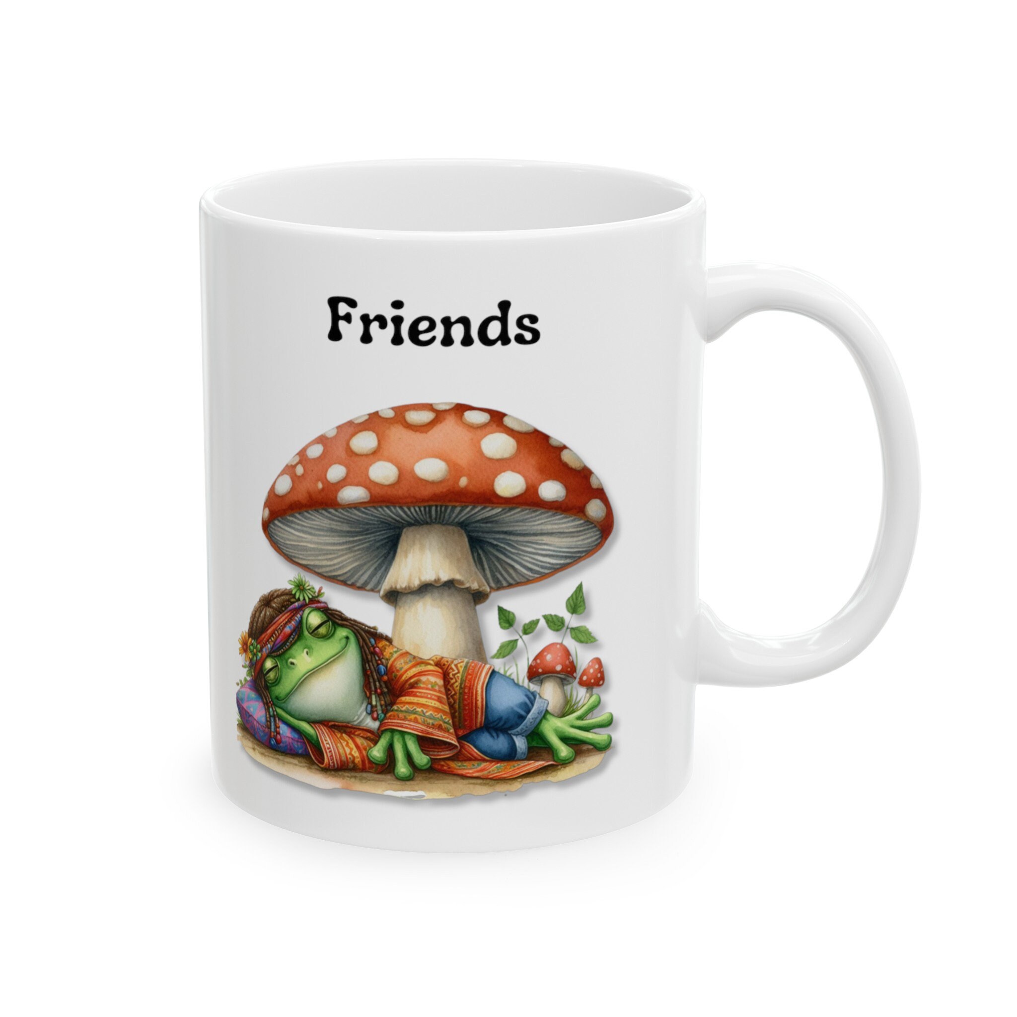 Toadally Friends Mug Gift for Friends / Best Friends Cute Frog and Toad Under a Mushroom Coffee