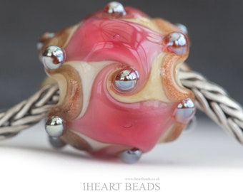 SRA Lampwork Big Holed Charm Glass Bead 4.8mm hole. Beautiful Lustre Glass. Made to Order. Fits all Charm Bracelets.