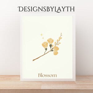 Yellow Flower Printable Wall Art Design for in Home Decor Simple Floral