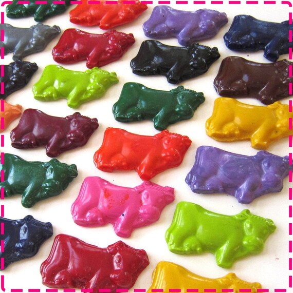 Items similar to KIDS' COW CRAYONS, Birthday Party Pack of 20 Farm