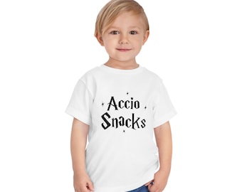 Camiseta infantil Accio Snacks: Camiseta divertida para niños del mundo mágico del mago