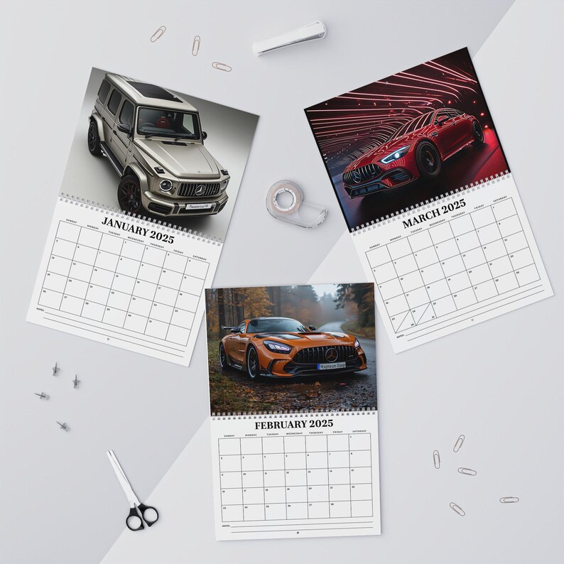 2025 Mercedes-benz Wall Calendar AMG GT, G-class, G-wagon, Maybach, and