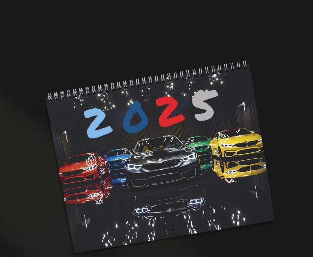 2025 BMW Calendar Wall M3, M4, 3 Series, E30, E36, M5, G80, Competiton