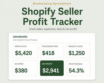 Shopify Seller Profit Tracker Spreadsheet (Google Sheets, Excel)