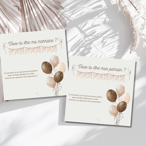 Godfather-godmother card - Countryside - French text