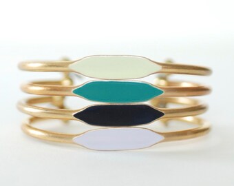 New Fall/Winter Colors! Hand Painted ID Cuff Bangle Bracelet // Minimalist Color Story // Winter Gift Idea