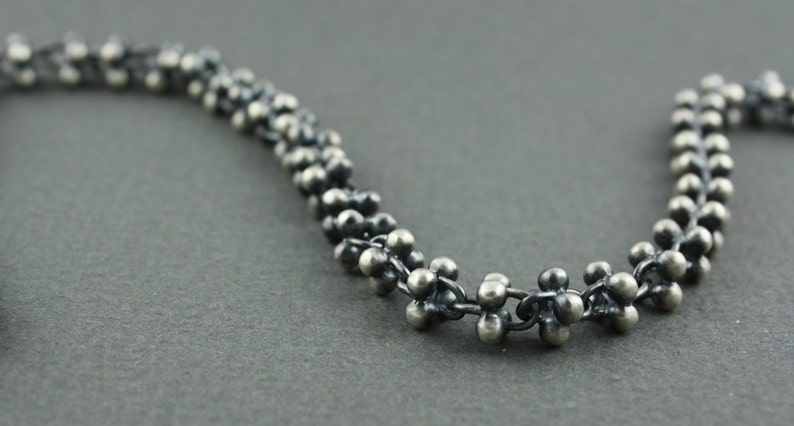 sterling silver handmade chain oxidised sterling silver chain handmade silver chain image 2