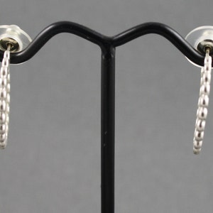 Sterling silver hammered hoop earrings size SMALL image 4