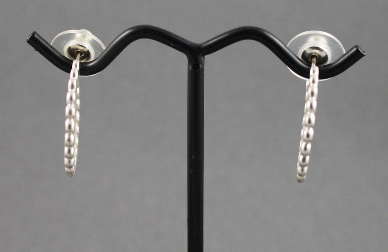 Sterling silver hammered hoop earrings size SMALL image 4