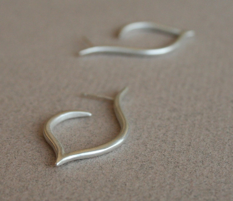 simple sterling curved earrings image 1