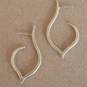 simple sterling curved earrings image 4