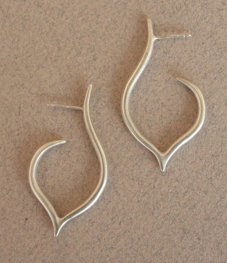simple sterling curved earrings image 4