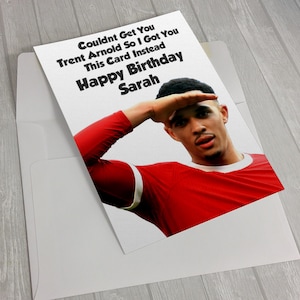 Carte d'anniversaire personnalisée Trent Alexander Arnold Carte d'anniversaire du club de football de Liverpool, cadeau de fan anglais de football, carte personnalisée