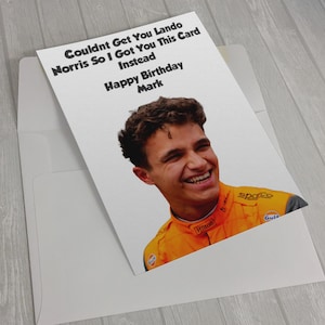Carte d'anniversaire personnalisée Lando Norris, carte d'anniversaire McLaren, cadeau pour les fans de F1